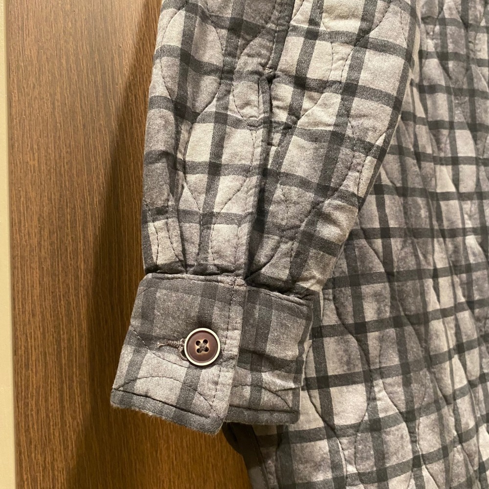 TERRA & SKY Gray Plaid Quilted Shacket Jacket Size XXXL(22) Gorpcore Cabin - Picture 11 of 15